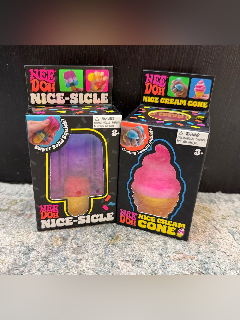 NeeDoh Nice-Sicle & Nice Cream Cone Squishy Toy Pink/Purple